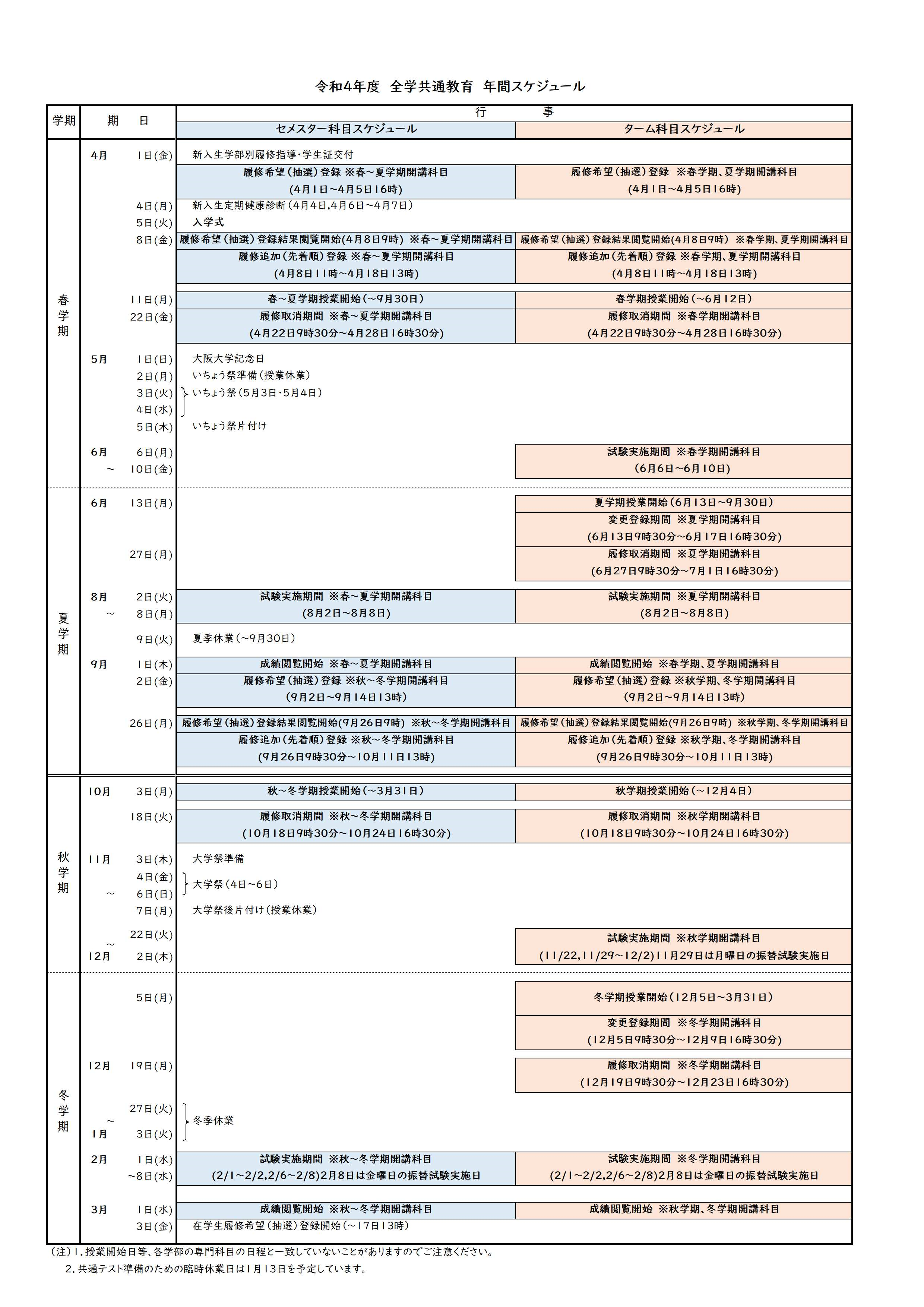 年間予定 Celas